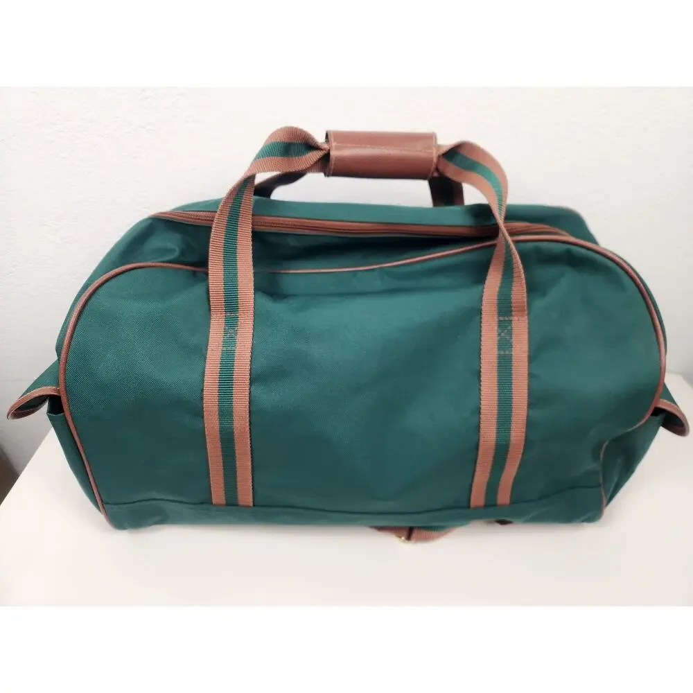 Vintage Polo Ralph Lauren 90s Green Canvas Duffle Weekender Bag